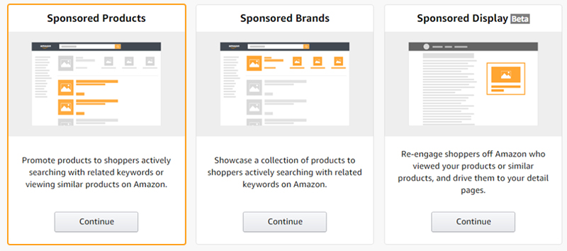 Amazon sponsored ads campaign options