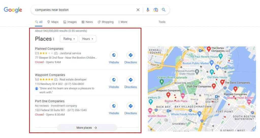 2024 Google SERP Features Guide - Local Map Pack 1024x544 