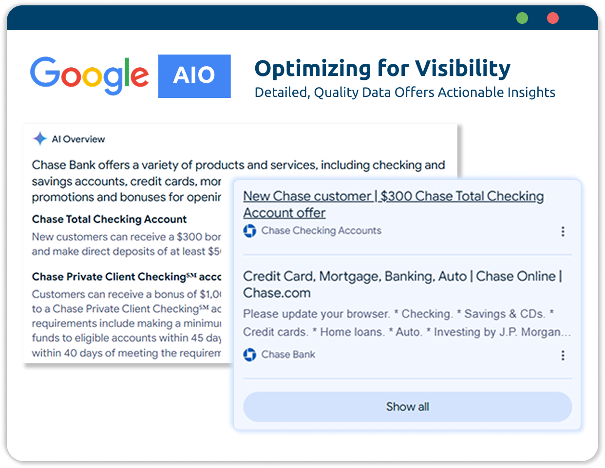 google aio screenshots - chase bank