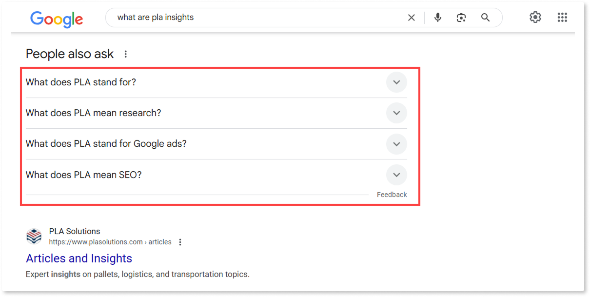 people also ask serp feature