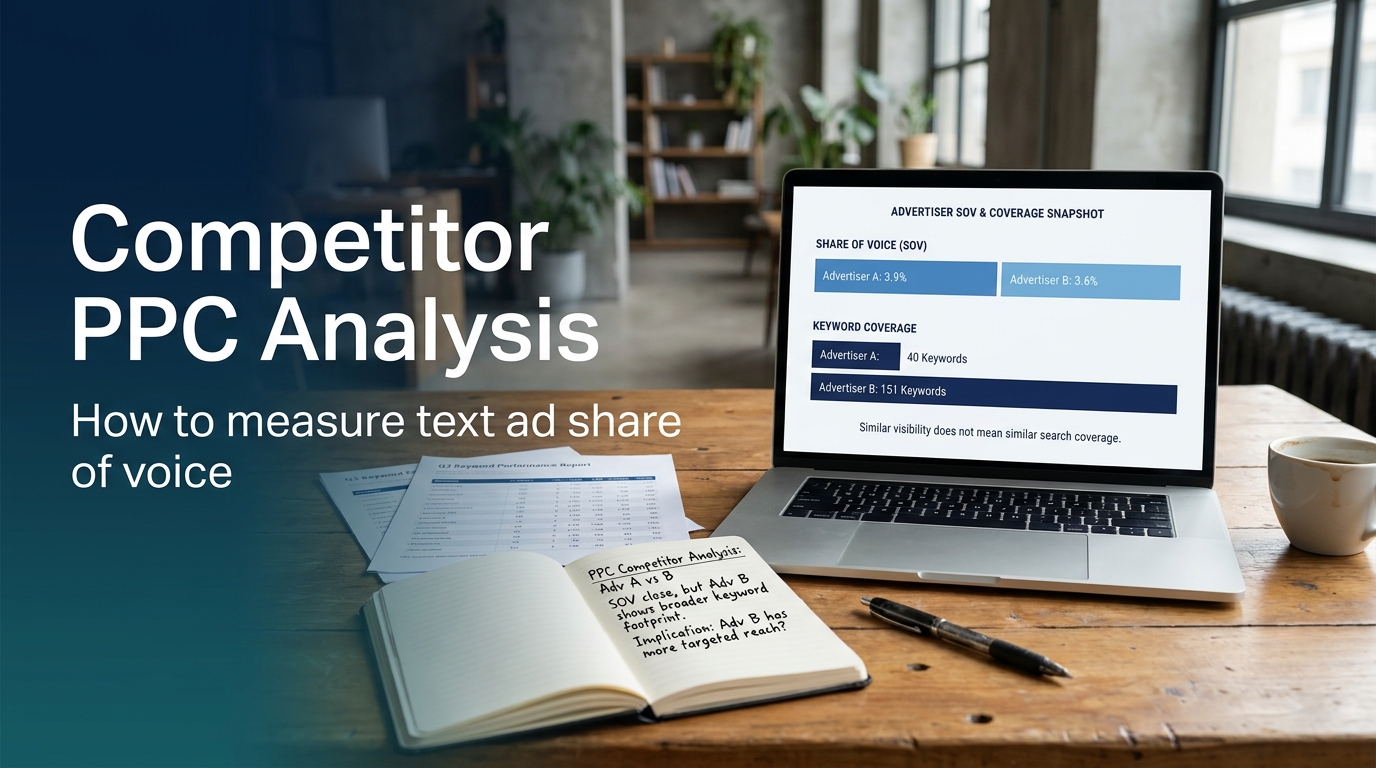 Competitive PPC analysis and measure text ad share of voice
